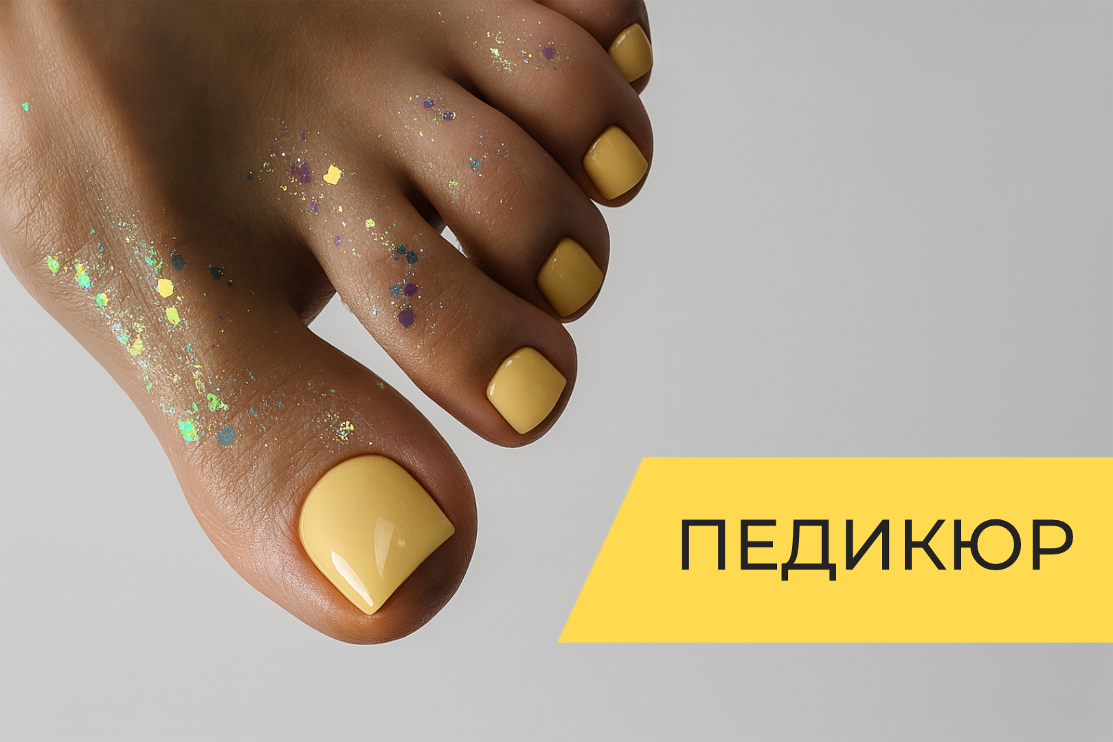 Эстетический педикюр. Обработка пальчиков и покрытие гель-лаком.
